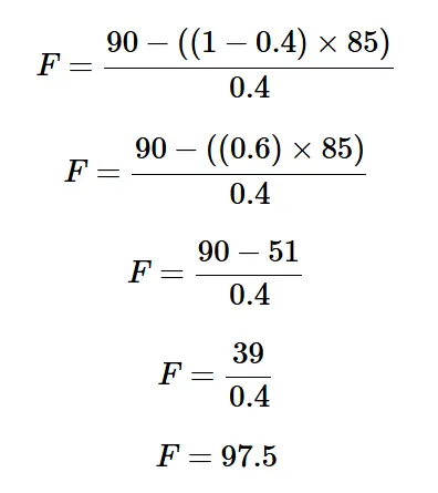 Final exam grade calculation formula example